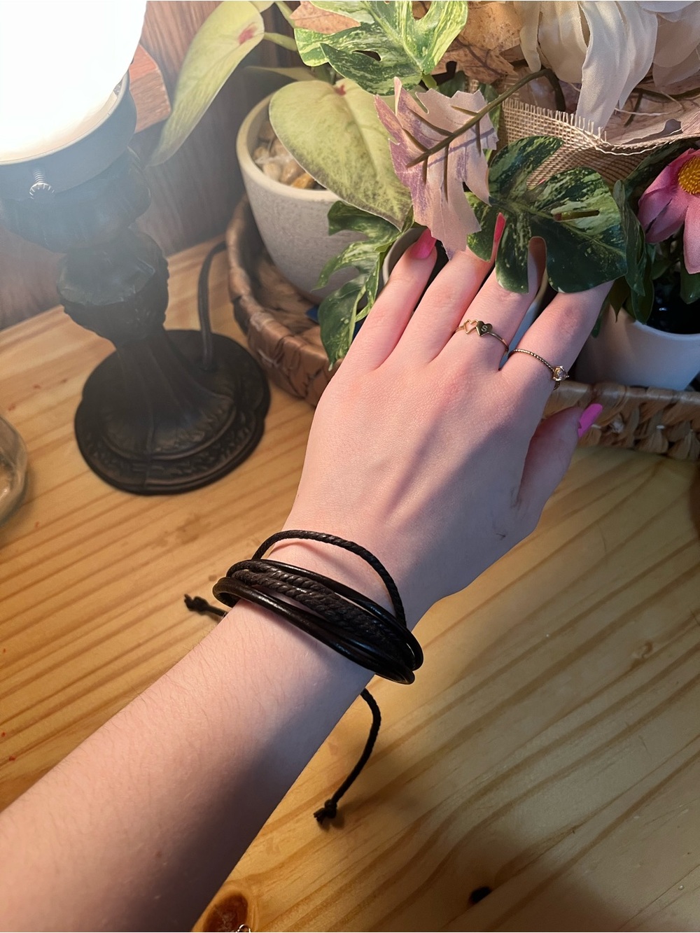 leather corded bracelet